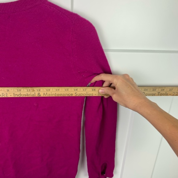 Banana Republic XS Filpucci Cashmere Blend Bow Cuff Crew Sweater Pink - Picture 8 of 9